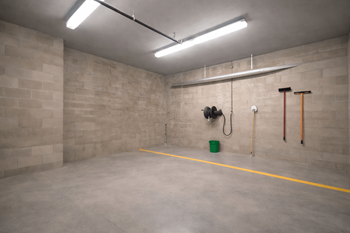 Private garage parking space with storage options